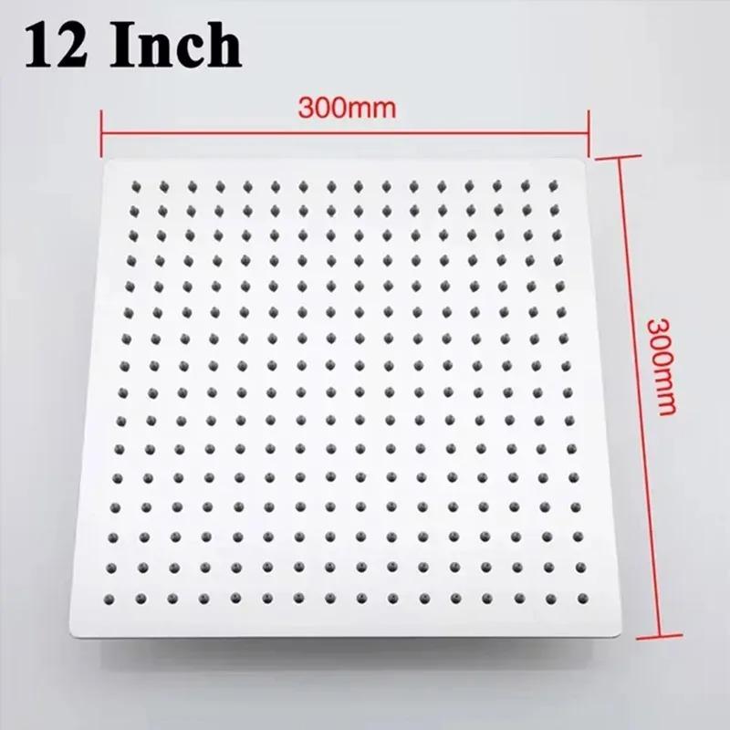 Нержавеющая сталь 8/10/12 дюймов Дождевые душевые лейки Квадратная душевая лейка Ультратонкая душевая лейка-водопад Душевая лейка под давлением