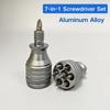 7-in-1 Industrial Mini Screwdriver Set - Aluminum Alloy Handle with High Hardness Phillips/Slotted Bits Multi-Function EDC Tool