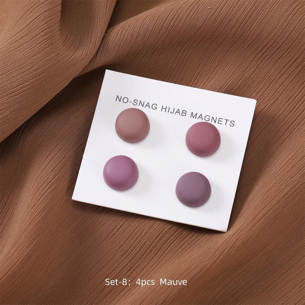 4pcs / Card Matte Magnet Hijab Pins Brooch Headscarf Women Shawl Strong Magnetic Button Headscarf Accessories