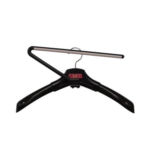 Shinko Hanger S&F El Paso Stop Black Suit and School Uniform Hanger, Made in Japan, with 360-Degree Rotating Hooks, Adjustable Shoulder Width, Anti-Sl