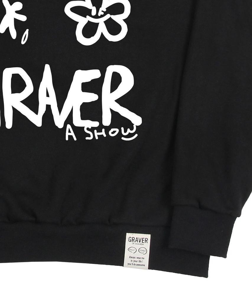 GRAVER [Unisex] Multi 1 Logo Sweatshirt_Black