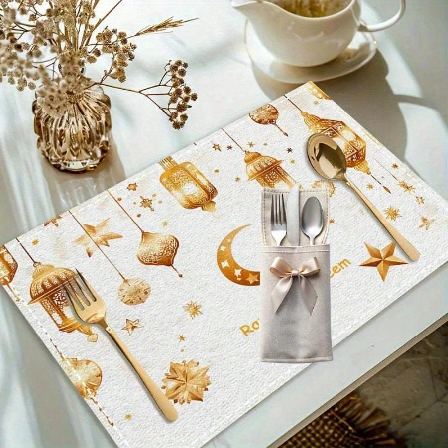 1 шт. Хлопково-льняная салфетка на стол, Кухонное украшение, Клетчатый принт, Термостойкая и водонепроницаемая подставка для посуды