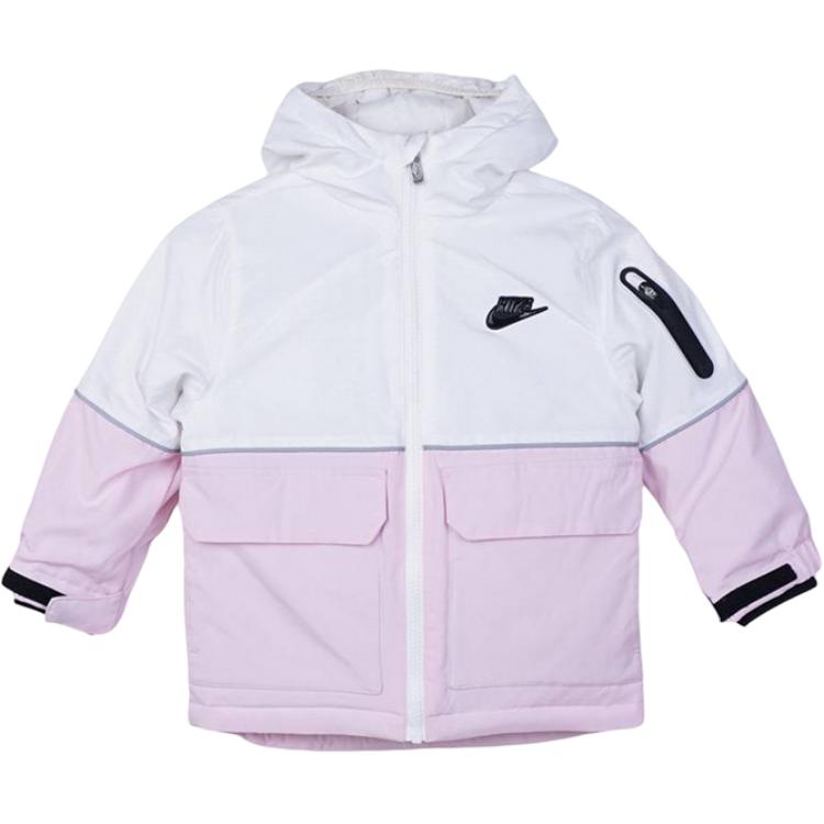 Nike Модная универсальная спортивная куртка с капюшоном Детские куртки Белый Фиолетовый HQ7315-133