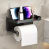 1 настенный держатель для туалетной бумаги, с держателем для мобильного телефона и парфюмерии - Не требует сверления, прочный пластиковый ящик для хранения в ванной