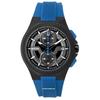 Кварцевые мужские часы Maquina Chronograph с черным циферблатом и синим ремешком 98B380 100M
