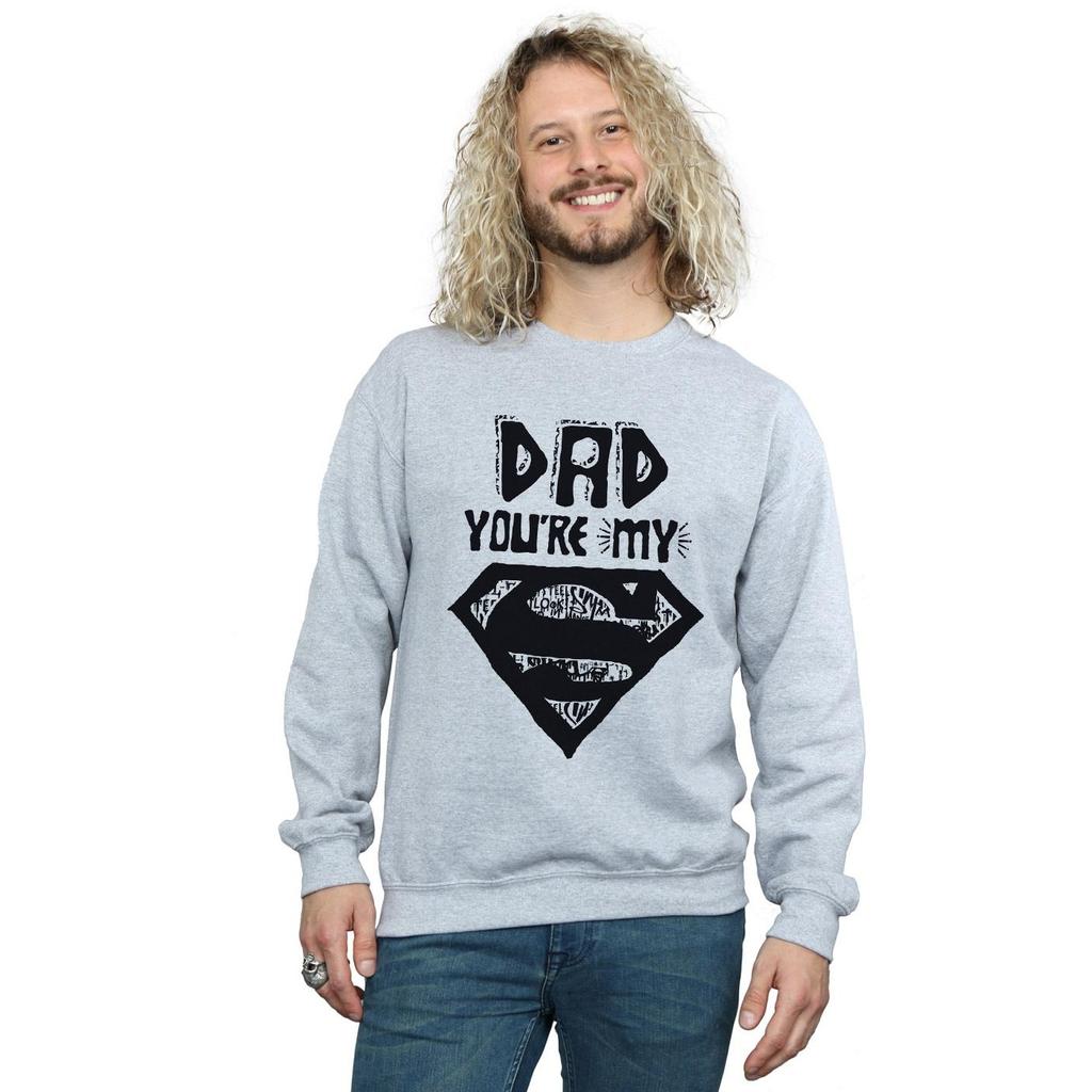 DC Comics Mens Superman Super Dad Sweatshirt