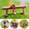 Figurine Dolls Mini Wooden Chair Romantic Succulents Bonsai Ornaments Park Bench Chair Miniatures