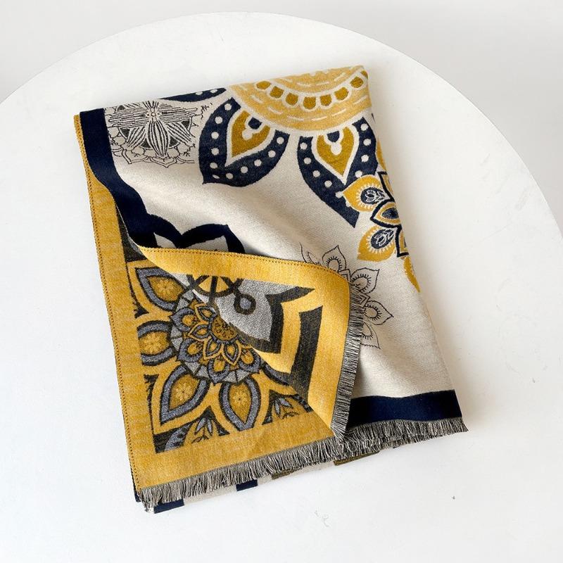 New Autumn and Winter Scarf Shawl Retro Exotic Imitation Cashmere Scarf Temperament Shawl