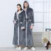 Зимняя ночная рубашка из кораллового флиса: Плотный фланелевый халат для пар, длинная пижама для мужчин и женщин, уютная домашняя одежда на осень/зиму.