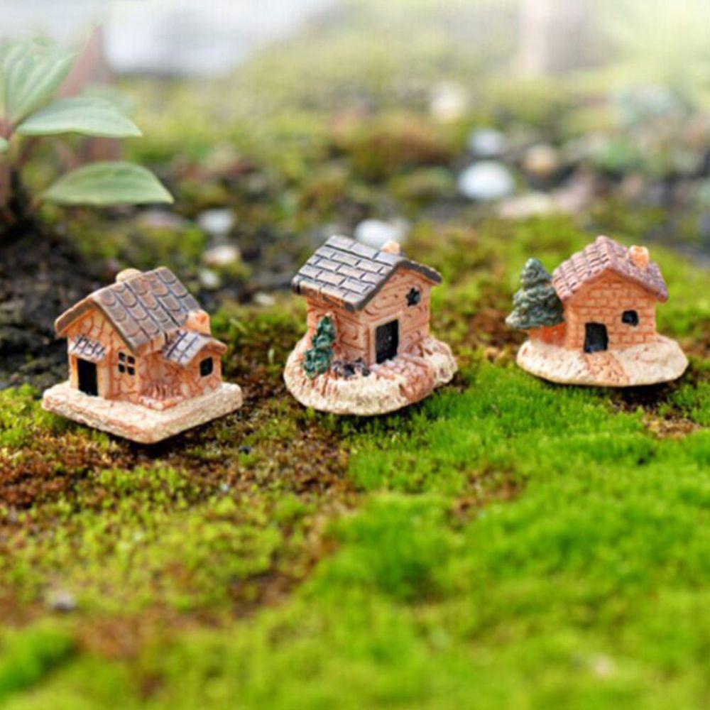 Gardening Decorations Mini Small House Figurines & Miniatures Micro Landscape Moss Cottages