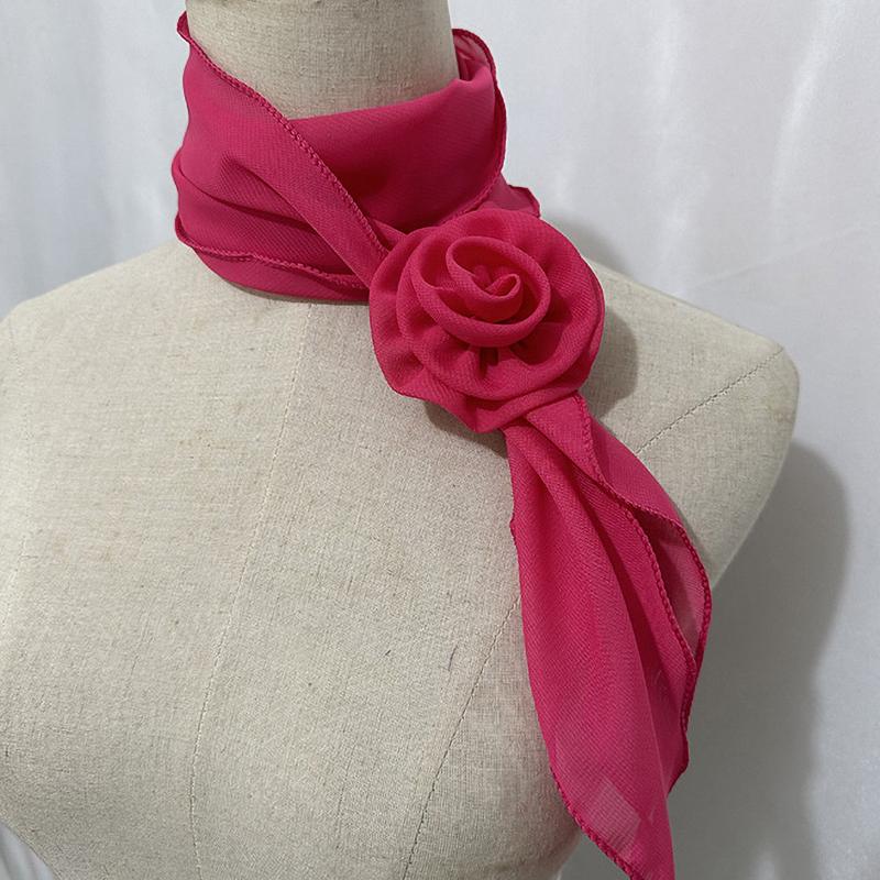 26 Colors Decorative Headscarf Solid Pink Rose Knitted Scarf Shawl Shawl Flower Sunscreen Headscarf Ladies Office Scarf
