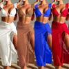 Women's European and American Three-Piece Bikini with Long Skirt