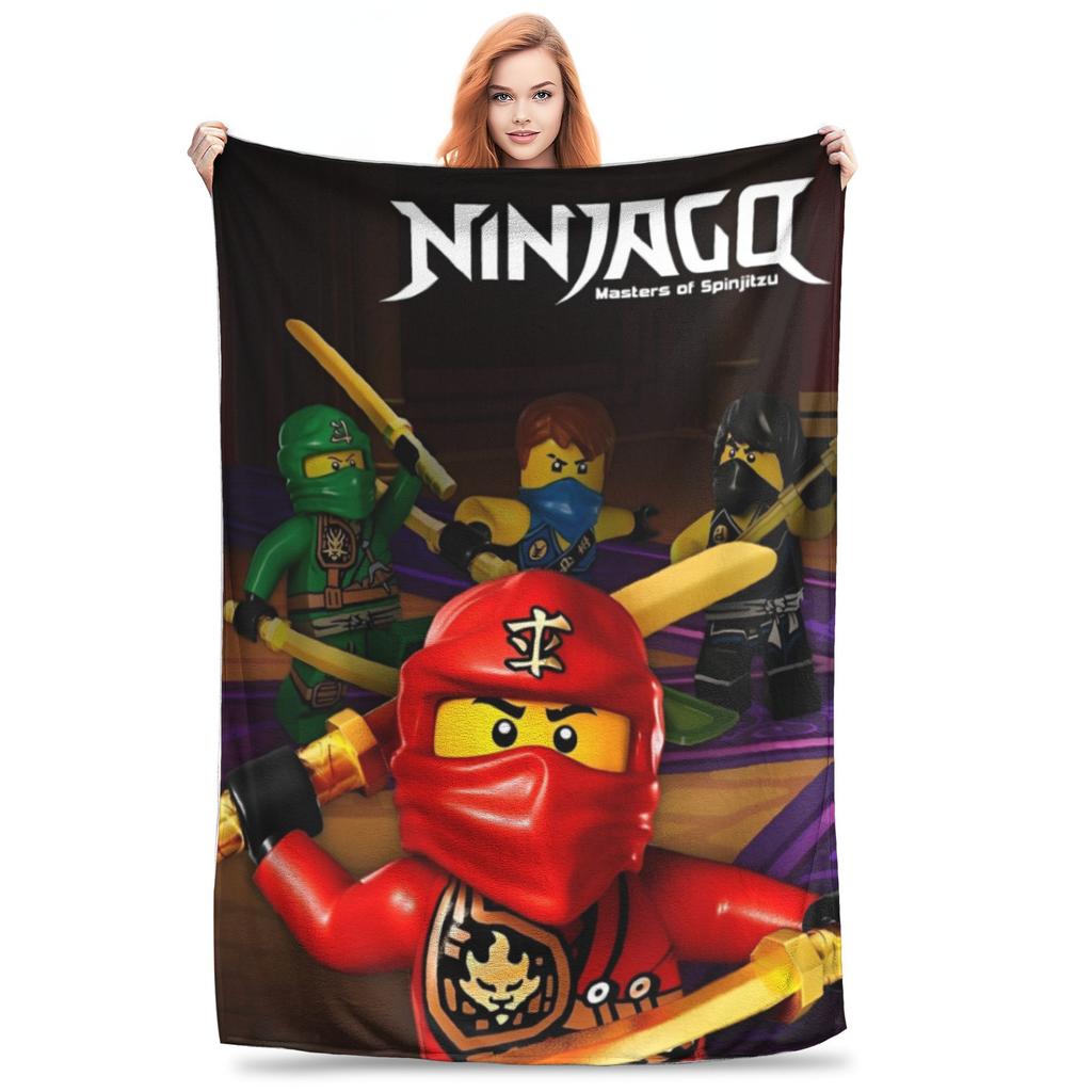 Покрывало Ninjagos Фланелевое плед Декорация для путешествий в самолете Ультрамягкое теплое покрывало