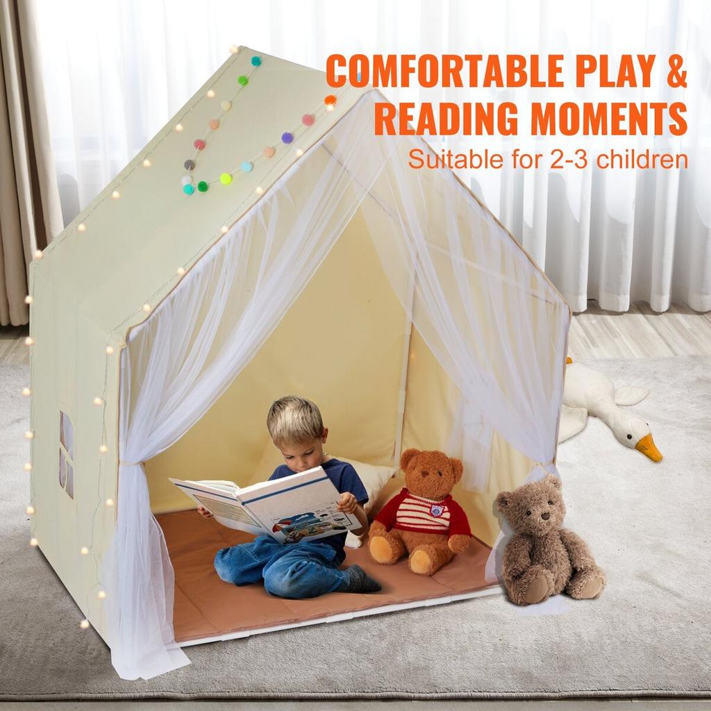Kids Play Tent Kids Tent for 1-5 Years Old Yurt Toddler Tent with Mat Lamp