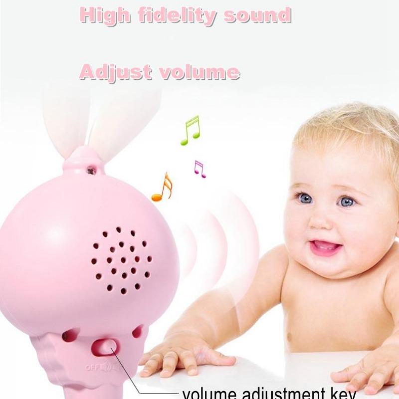 Детские музыкальные мигающие погремушки, игрушки-прорезыватели для кроликов, колокольчики, мобильные детские погремушки, стоп, слезы, развивающие игрушки для новорожденных, 18 месяцев MYY