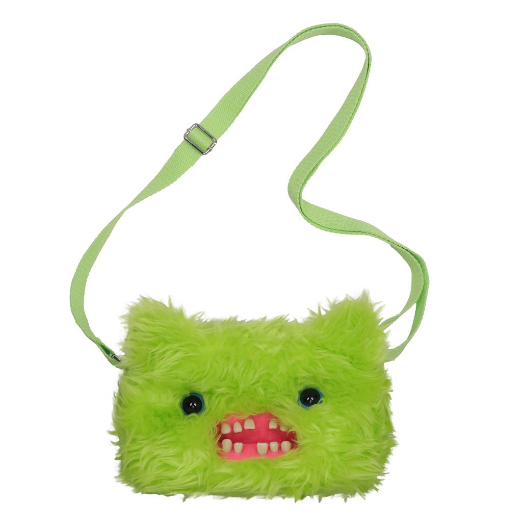 Ugly Cute Tooth Monster Plush Crossbody Bag With Chain Strap Funny Cartoon Animal Shoulder Purse For Girls