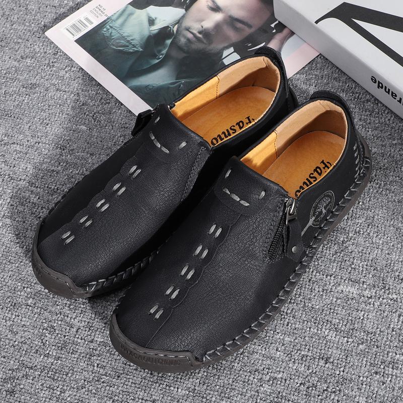 Весенне-осенняя мужская повседневная кожаная обувь, мужская обувь большого размера для вождения автомобиля, мужская дышащая повседневная обувь ручной работы