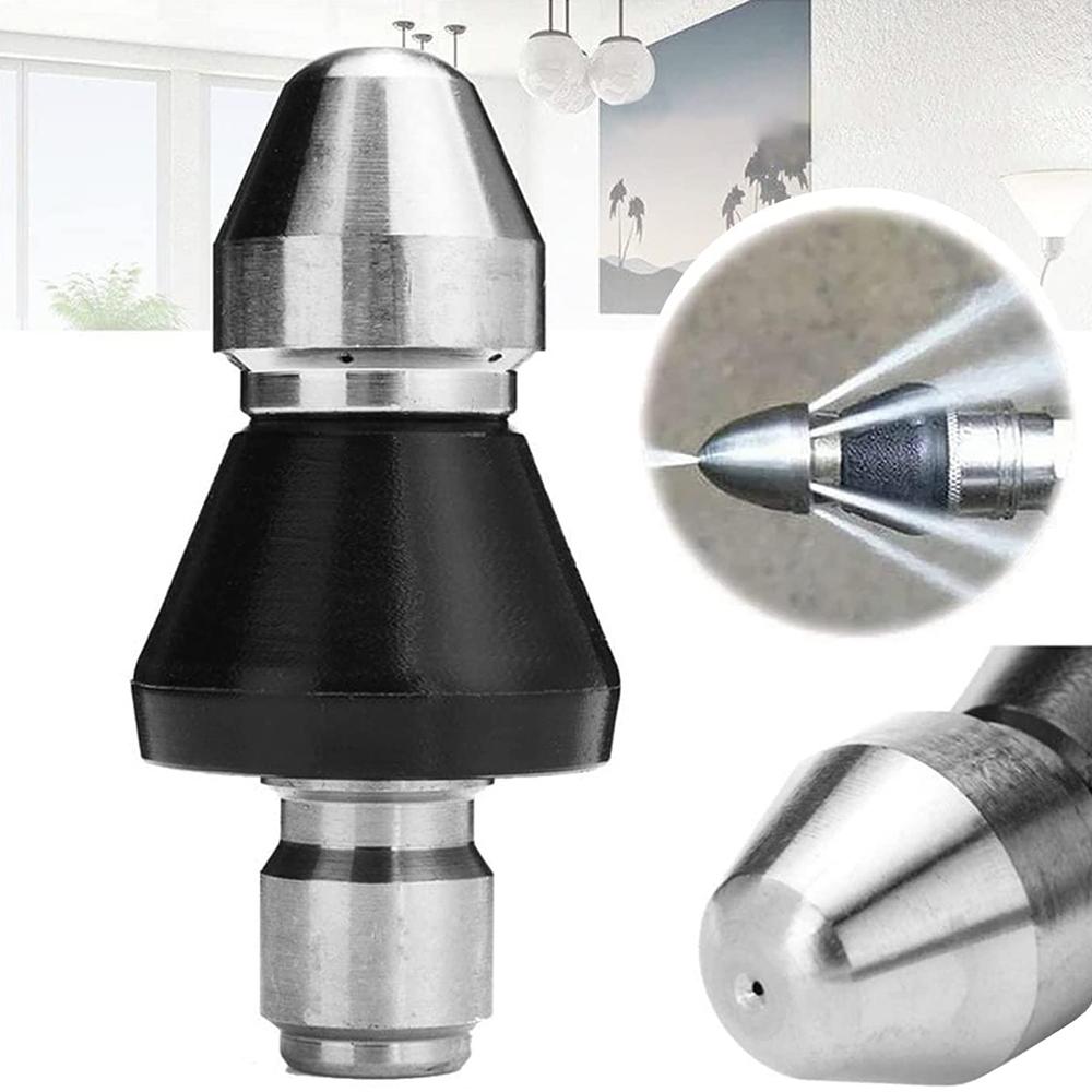 New Sewer Cleaning Tool High-pressure Nozzle with 1 Front Jet and 6 Rear Jets, 1pcs
