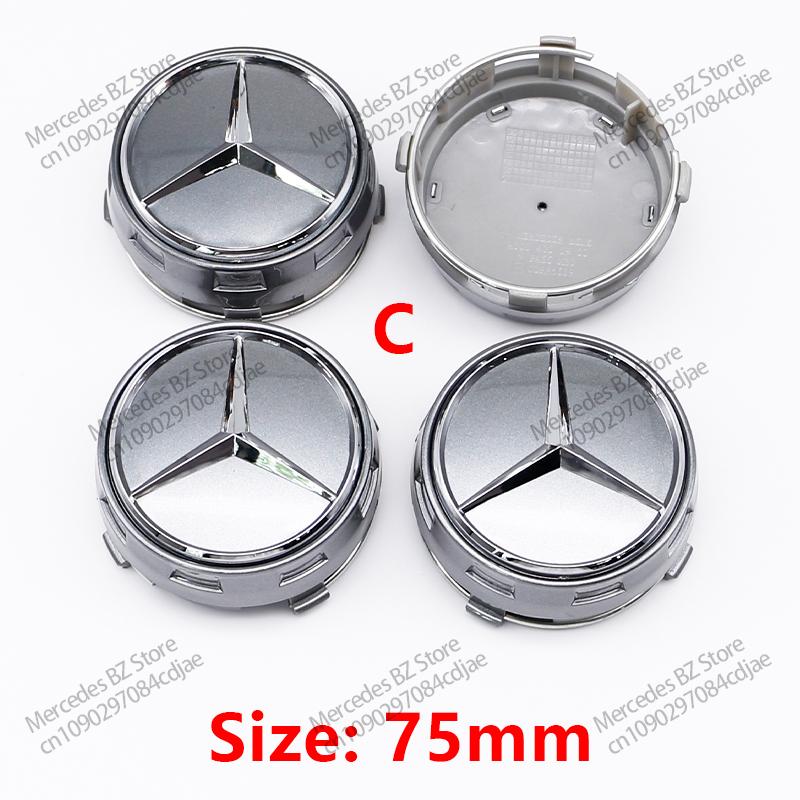 AAVM1 ABS 75MM Car Wheel Center Cap Replacement Hubs Cover Badge For Mercedes Benz AMG A0004000900 Auto Styling Modified Accessories