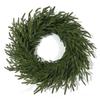 Artificial Wreath, Simulated Green Plant Norfolk Pine Needle Wreath Decoration Home Door Ring Arrangement
