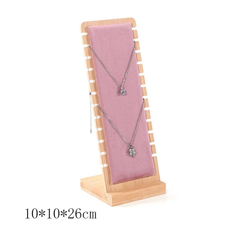 Bamboo Necklace Display Stand Wooden Multiple Necklace Easel Showcase Display Holder for Necklaces Jewelry Display Stand
