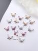 10pcs Mini Metal Rhinestone Butterfly Nail Art Jewelry 3D Pink Champagne White Diamond Nail Jewelry