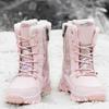 Winter Children's and Girls' Plus Size Anti Slip Wear-resistant Fashionable Warm and Plush High Top Snow Boots Cotton Boots 31-40