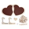 Guest Book Heart Shape Wooden Rustic Elegant Style Attractive Decorative Wedding Supplies for