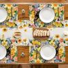 Artoid Mode Tulip Flowers Cat Spring Placemats Set of 4, 12x18 Inch Seasonal Summer Holiday Table Mats for Party Kitchen Dining Decoration