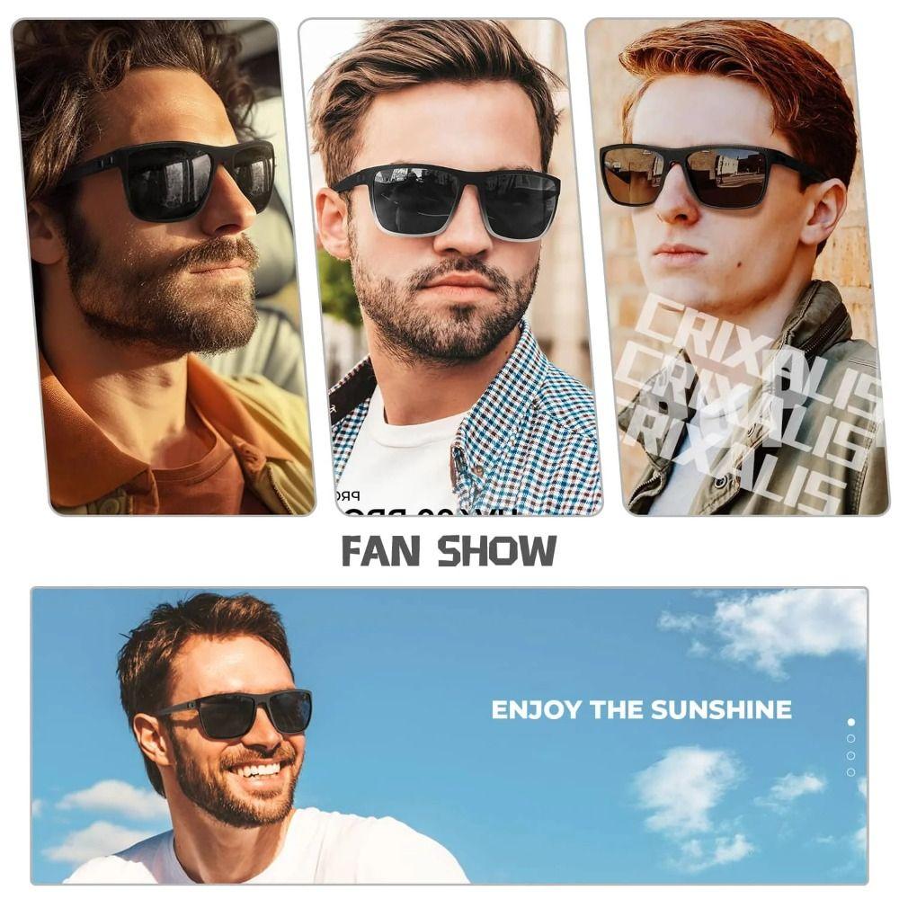 Anti-glare Fishing Sun Glasses Square Large Frame Sunglasses 2024 Polarized Sunglasses Women Men
