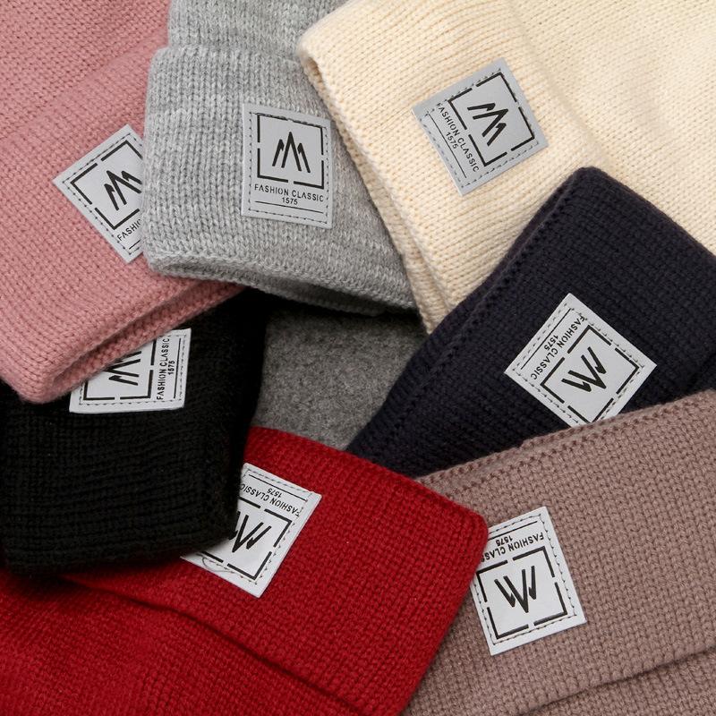 Hat Female Autumn and Winter Versatile Fashion Trend Internet celebrity Winter Fleece Warm Ear Protector Knitted Wool Hat Men