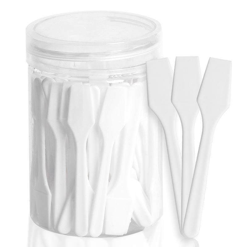 100 шт./банка Мини косметическая лопатка-ложка для крема для лица, макияжа, маски, смешивания, инструменты для красоты своими руками, палочки-аппликаторы для макияжа глаз и лица