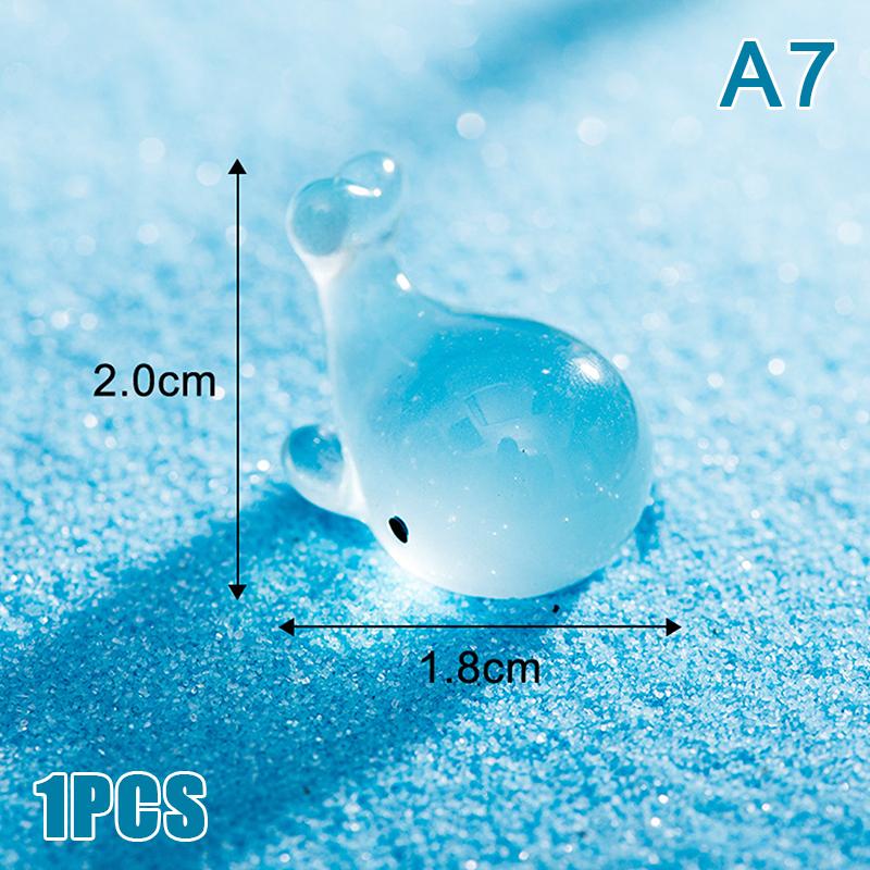 Luminous Marine Animal Ornament Mini Glow Animal Pendant Micro Fish Tank Crab Dolphin Octopus Decoration Landscape