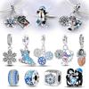Оригинальные медные шармы-бусины Снежинка Пингвин Коньки Подвески Подходят для женского браслета, для изготовления украшений своими руками, подарок