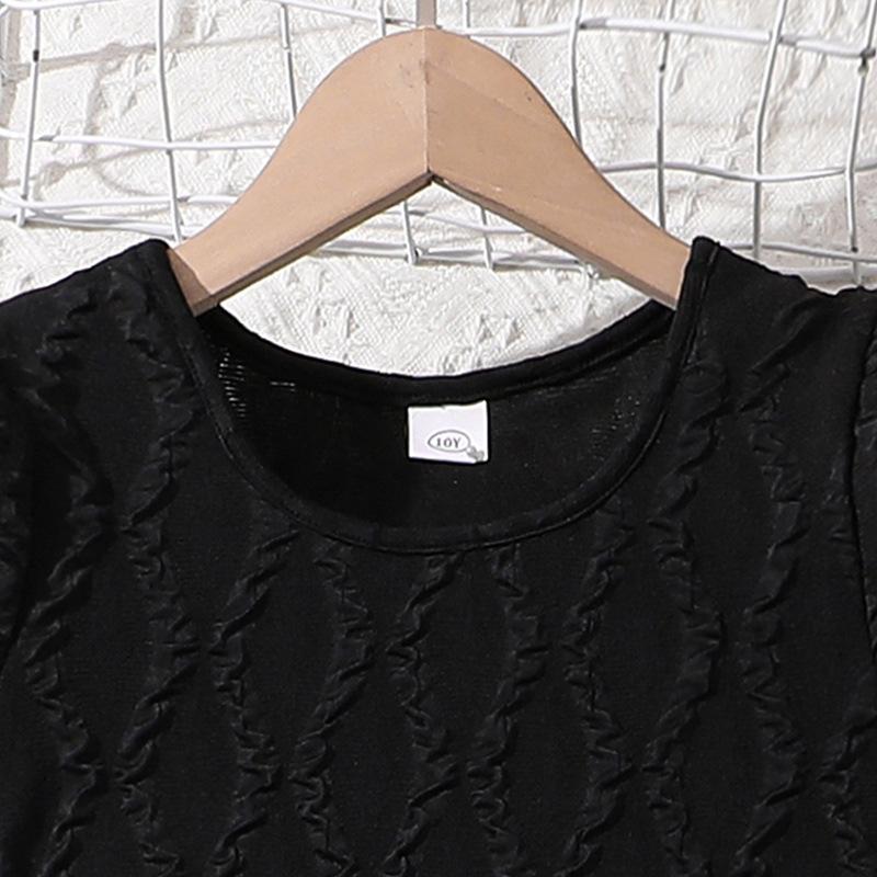 Одежда для девочек, летний костюм, новый модный топ с короткими рукавами + повседневные брюки с принтом, комплект из 2 предметов, 7-12 лет