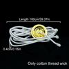 1M/Roll Oil Lamps Accessories DIY 3/4MM Durable Alcohol Round Kerosene Wick Cotton Burner