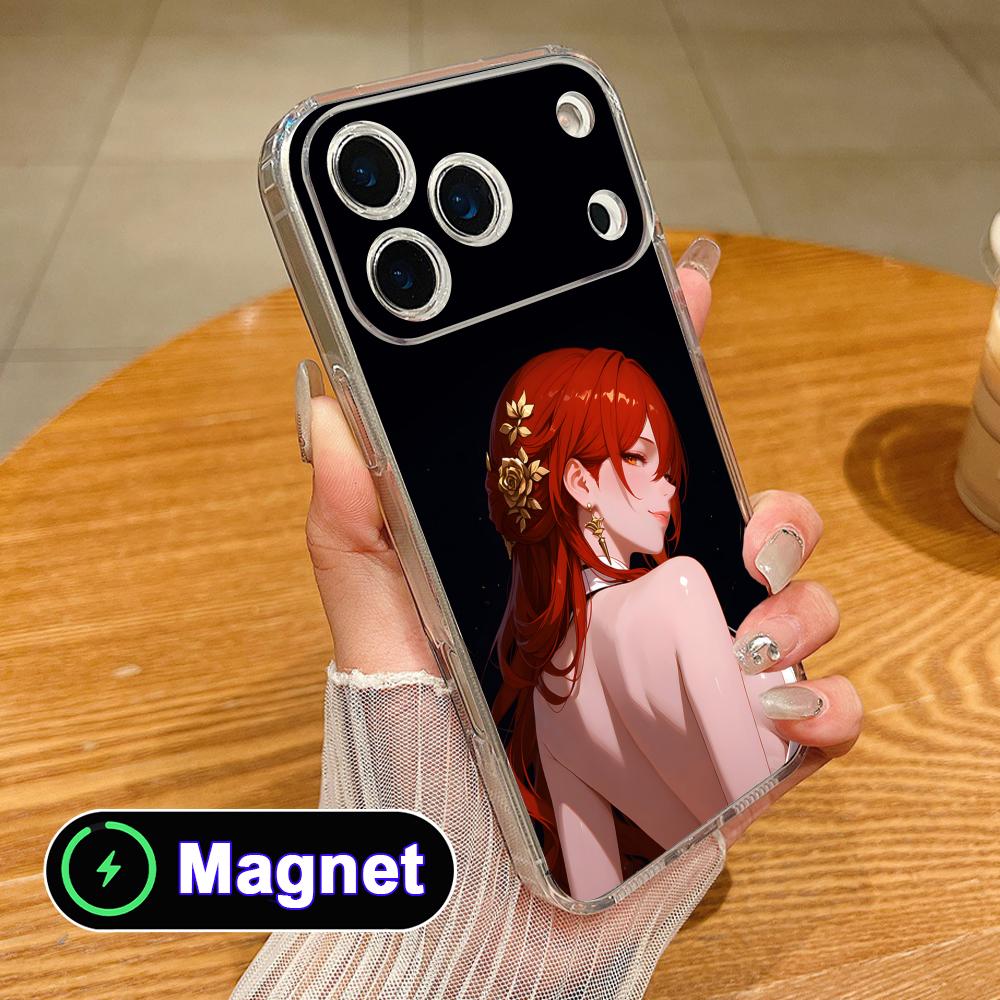 HSR Himeko Clear TPU Magsafe Mobile Phone Case for iPhone 17 16 15 14 13 12 11 Air Pro Max Plus Mini Colorful Cover