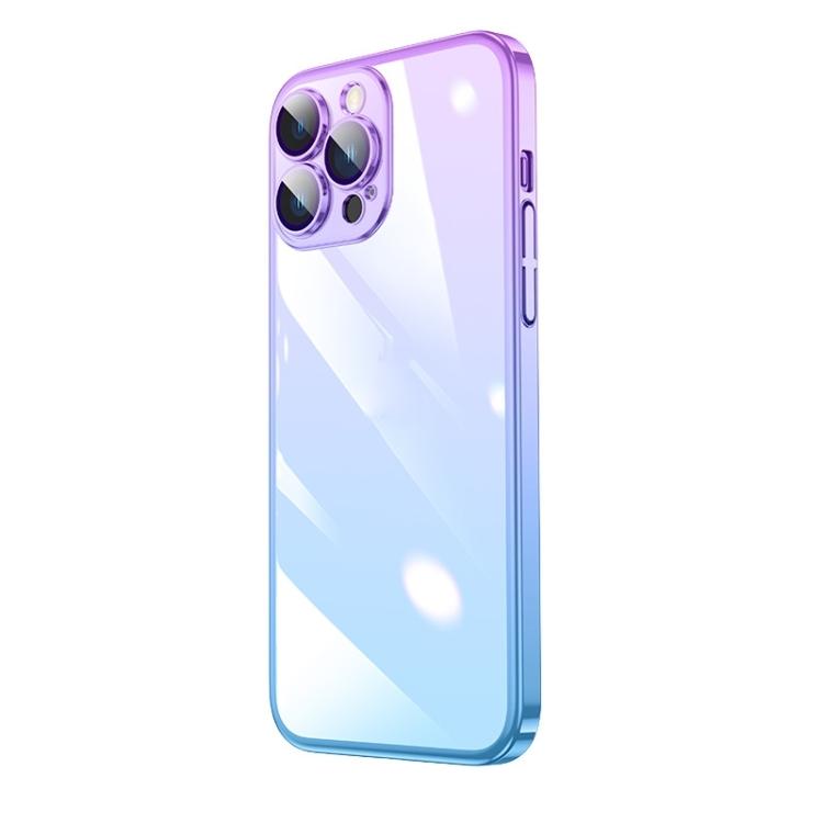 For iPhone 14 Pro Max Transparent Electroplated PC Gradient Phone Case