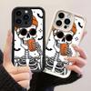 JT255 Забавный скелет на Хэллоуин для iPhone 17 16 15 14 13 Pro Max Samsung S26 S25 Ultra A17 A16 A07 A56 A36 A15 Xiaomi 15T Redmi 15c Note 14 Мягкий чехол