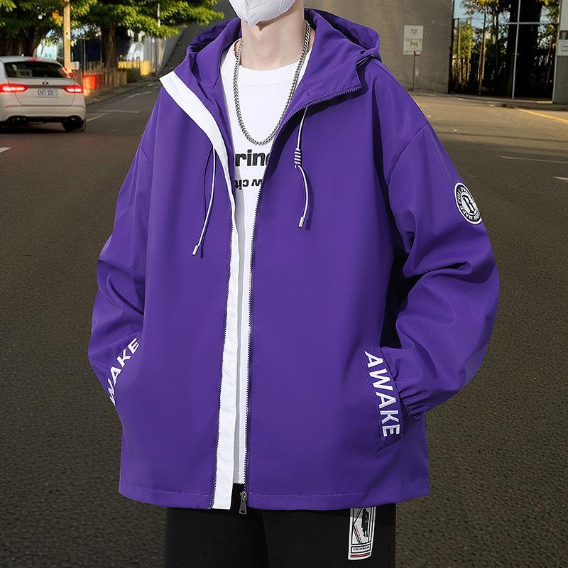 Jacket Men's Hooded Spring and Autumn Jacket Fashion Loose Jacket Men's Student Casual Jacket