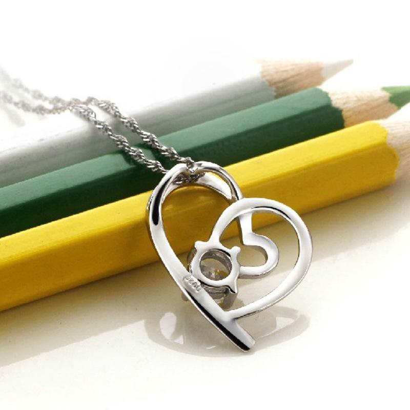 Корейская мода Подвеска-сердце из стерлингового серебра 925 пробы для женщин - Идеальный подарок для нее