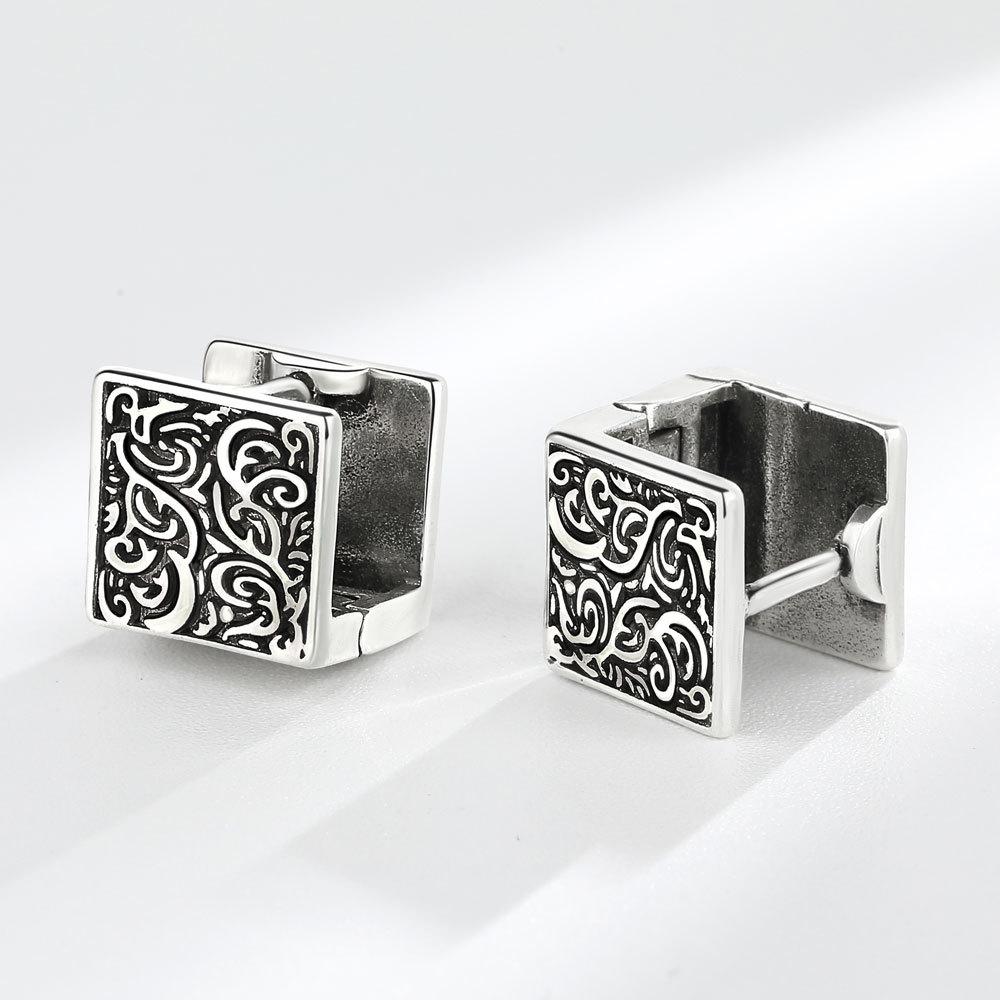 Серьги-гвоздики Tang Caohua Square Double Side Ear Buckle Women's, новый нишевый дизайн, модные, легкие, роскошные украшения для ушей