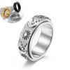 Men Rotatable Star Moon Sun Women's Rings Fashion Couple Ring Decompression Jewelry Gift Boys Girls Ring