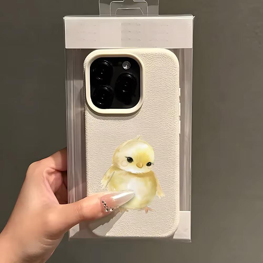 Милый Желтый Цыпленок Забавный Личи Мягкий Чехол Для Телефона Для iPhone 17 16 15 14 13 12 11 Pro Max 14 15 Plus 17 Air X Xs XR Чехол