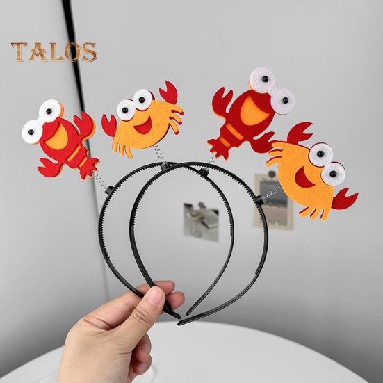 Забавный декор в виде краба, повязка на голову, весенний дизайн, повязка для волос с животными, обруч для волос с изображением краба, реквизит для фотосессии, аксессуары для волос