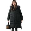 Feather 90 Down Women's Solid Color Hooded Medium and Long Women's Clothing Thickened Fox Fur White Duck Down Jacket