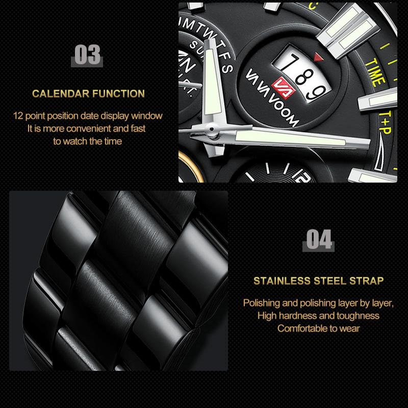 VA VA VOOM Brand Classic Mens Retro Watches Automatic Mechanical Watch Tourbillon Clock Genuine Leather Waterproof Military Wristwatch