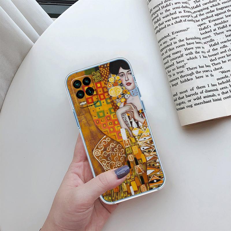 QE14 Gustav Klimt Transparent Phone Case for Motorola Moto G7 G8 G9 G84 G85 G73 G24 G15 Z2 Play Power Plus