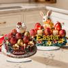 Easter Table Sign 2D Flat Acrylic Bunny Egg Tiered Tray Ornaments Spring Indoor Tabletop Centerpiece for Desktop Shelf Home Decor