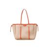 Tote Bag Canvas Design Synthetic Leather Tote Bag Large Size 00032310130022 Greige [Samantha Thavasa] Women's